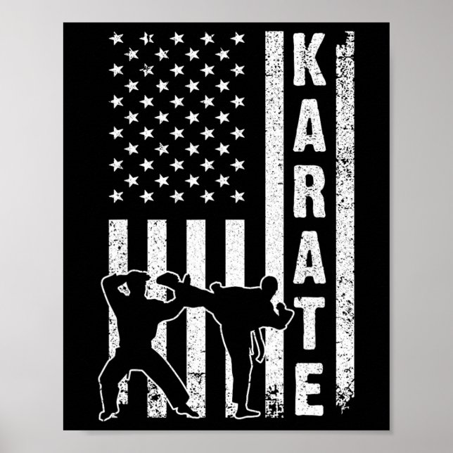 Affiche Drôle Américain Karate Art Pour Hommes Femmes Kara (Devant)