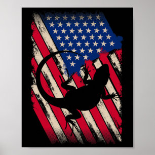 Affiche Drôle Amérique assidu Dragon Drapeau américain Hap