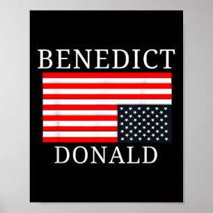 Affiche Drôle amusant du drapeau américain Benedict Donald