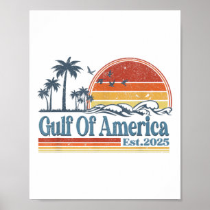 Affiche Drôle Amusant Golfe D'Amérique Est 2025 Américain 