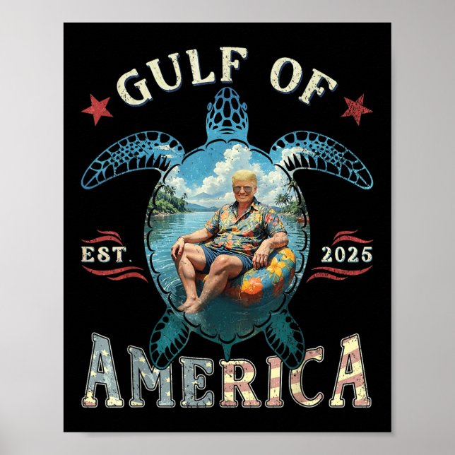 Affiche Drôle Amusant Golfe D'Amérique Est 2025 Américain  (Devant)
