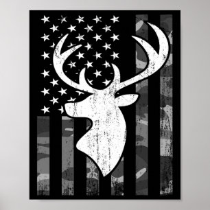 Affiche Drôle amusant Usa Camouflage Whitetail Buck Deer H