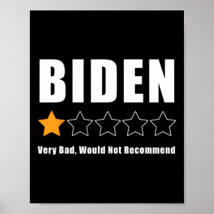 Affiche Drôle Anti Biden Pro Trump 1 Étoile Élection de cl