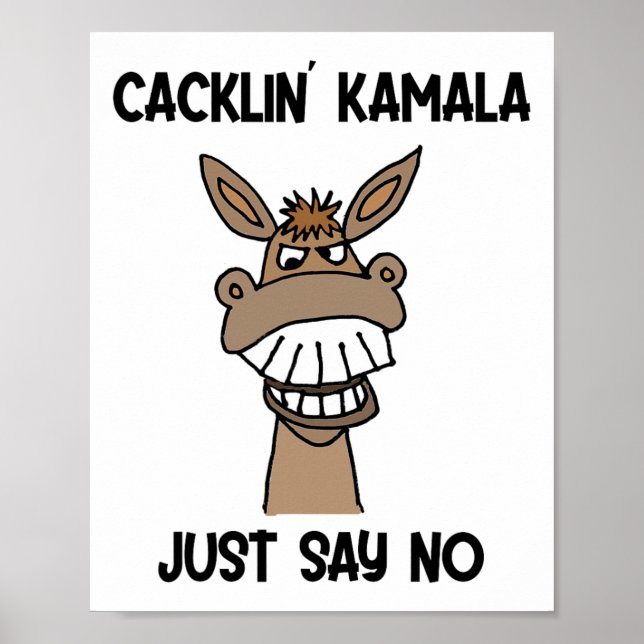 Affiche Drôle Anti Kamala Harris riant âne (Devant)
