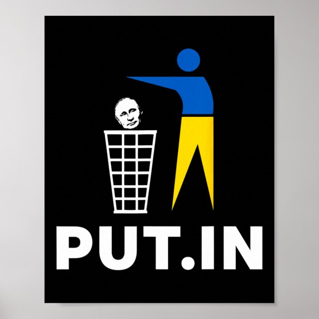 Affiche Drôle Anti Poutine Mème Put.in Soutien Ukraine Tee (Devant)