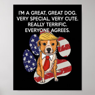 Affiche Drôle Anti Président Donald Trump Chien Drôle Poli