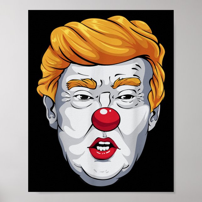Affiche Drôle anti-Trump Clown 2024 Élection Halloween (Devant)
