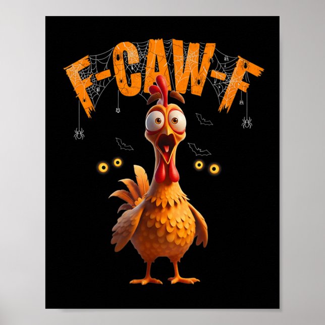 Affiche Drôle araignée Web poulet F-caw-f (Devant)