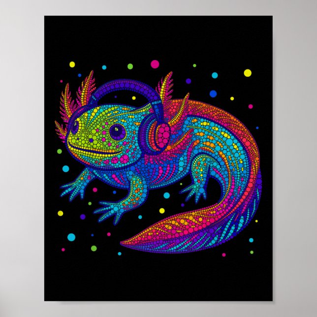 Affiche Drôle Axolotl Video Gamer Polka Dot Art Student Do (Devant)