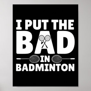 Affiche Drôle Badminton Art Pour Hommes Femmes Navette Spo