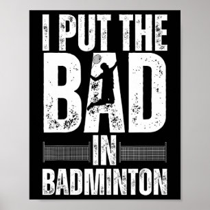 Affiche Drôle Badminton Art Pour Hommes Femmes Navette Spo