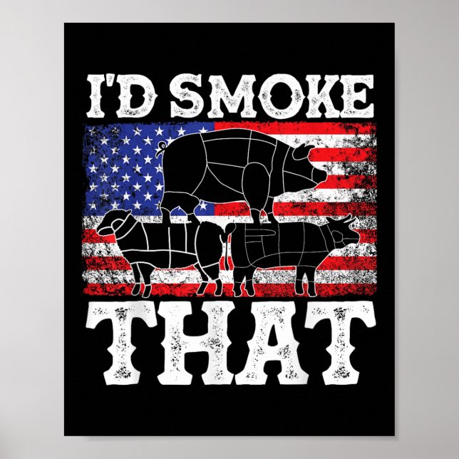 Affiche Drôle Barbecue Id Fumer que Patriotic Grillmaster (Devant)