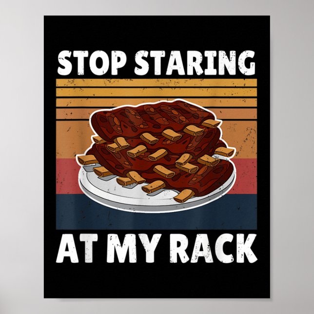 Affiche Drôle Barbecue Teinte Arrêtez De Monter À Mon Maît (Devant)