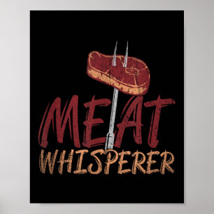 Affiche Drôle Barbecue Viande Fumée Steak Idée cadeau Barb