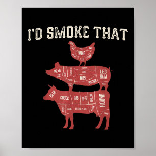 Affiche Drôle Bbq Cow Cog Poulet Graphique Femmes Hommes V