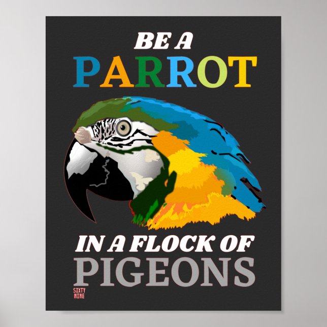 affiche drôle "BE A PARROT..." (Devant)