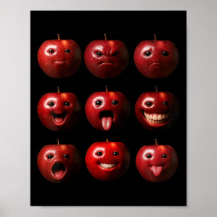 Affiche Drôle Bête Ai Pomme Génération Z Mème Humour Fruit