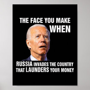 Affiche Drôle Biden Le Visage Que Vous Faites Quand La Rus