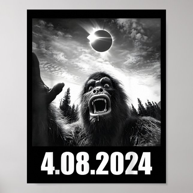 Affiche Drôle Bigfoot Éclipse Totale de Soleil Totalité (Devant)