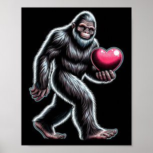 Affiche Drôle Bigfoot Sasquatch Coeur Hommes Enfants Garço