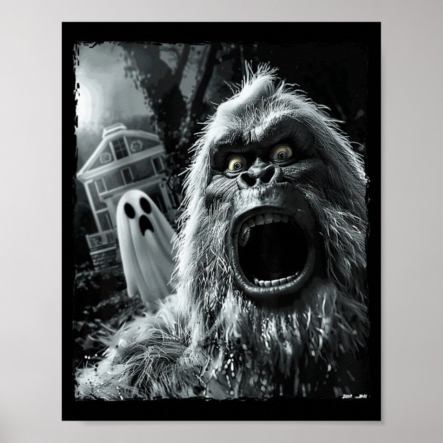Affiche Drôle Bigfoot Sasquatch Halloween  (Devant)