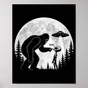 Affiche Drôle Bigfoot Sasquatch Taper le Nez Alien Ufo Hum