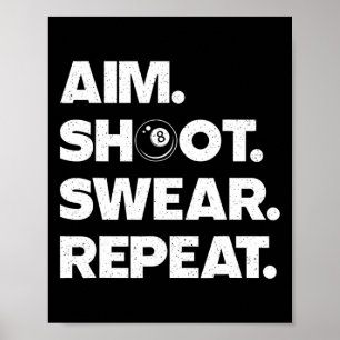 Affiche Drôle Billard Art Pour Hommes Femmes Joueur Billar