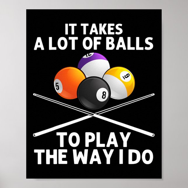 Affiche Drôle Billard Art Pour Hommes Garçons Billiard Lov (Devant)