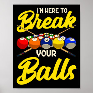 Affiche Drôle Billiard Pool Hall Snooker Im Ici Pour Casse