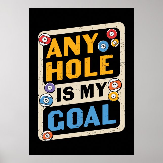 Affiche drôle Billiards amateurs de sports (Devant)