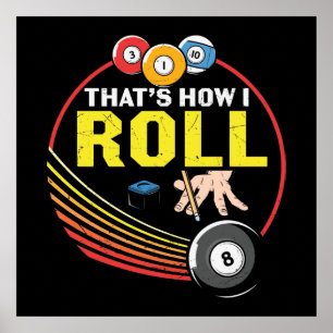 Affiche drôle Billiards amateurs de sports