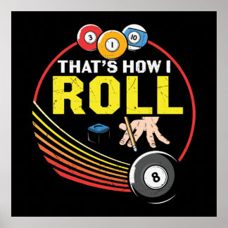 Affiche drôle Billiards amateurs de sports