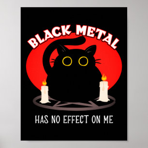 Affiche Drôle Black Metal Satanic Cat Cote