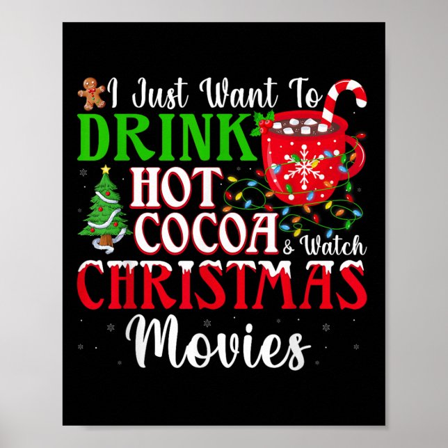 Affiche Drôle Boire Chocolat Chaud Et Regarder Les Films D (Devant)