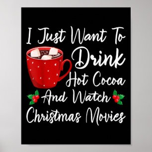 Affiche Drôle Boire Chocolat Chaud Et Regarder Les Films D