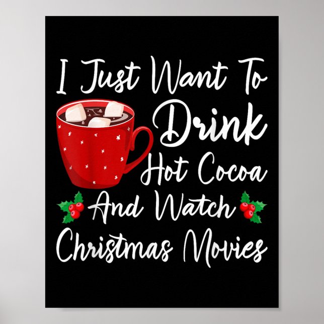 Affiche Drôle Boire Chocolat Chaud Et Regarder Les Films D (Devant)