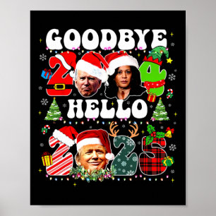 Affiche Drôle Bon 2024 Bonjour 2025 Drôle Kamala & Trump P