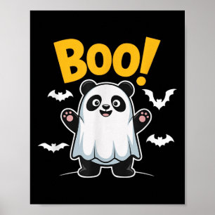 Affiche Drôle Boo Panda Halloween Ghost Desing Pour Les En