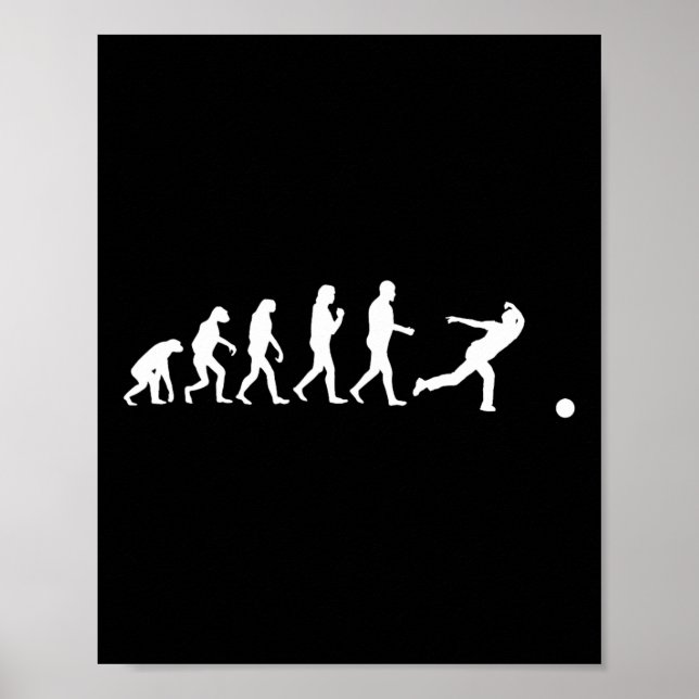 Affiche Drôle Bowling Evolution Cadeau Bowler Sports Playe (Devant)