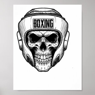 Affiche Drôle Boxe Rétro Vintage Boxeur Crâne Pour Boxe