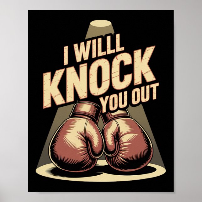 Affiche Drôle Boxer Vous Frapper Les Gants De Boxe Je Saur (Devant)
