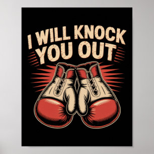 Affiche Drôle Boxer Vous Frapper Les Gants De Boxe Je Saur
