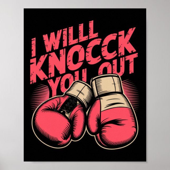 Affiche Drôle Boxer Vous Frapper Les Gants De Boxe Je Saur (Devant)