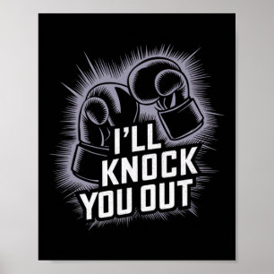 Affiche Drôle Boxer Vous Frapper Les Gants De Boxe Je Saur