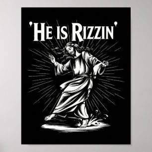 Affiche Drôle Breking Cool Rizz Vibe Il Est Rizzin Jésus D