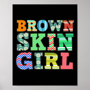 Affiche Drôle Brown fille de peau cadeau Melanin Queen Jun