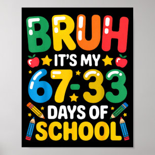 Affiche Drôle Bruh C'est Mes 67 33 Jours D'École Mathémati
