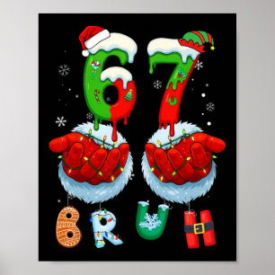 Affiche Drôle Bruh Six Sept 67 Mème 6 7 Noël Santa H