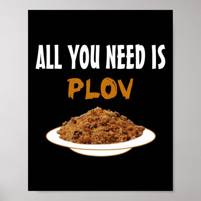 Affiche Drôle Bukharian Ouzbek Nourriture - Plov Lover Bbq (Devant)