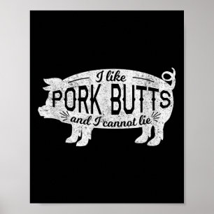 Affiche Drôle Cadeau Bbq J'Aime Les Boutons De Porc Et Je 